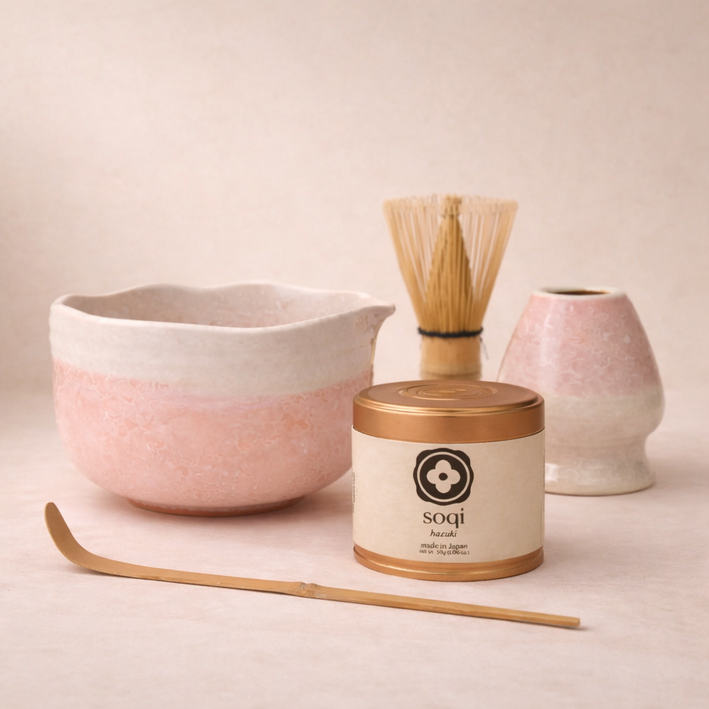 Sakura Pink Crystalline Bloom Matcha Ritual Set